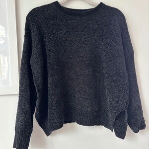 Black Chenille Knit Sweater